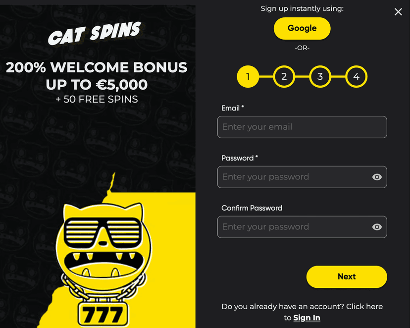 Schritt 2: Registrierung im Casino